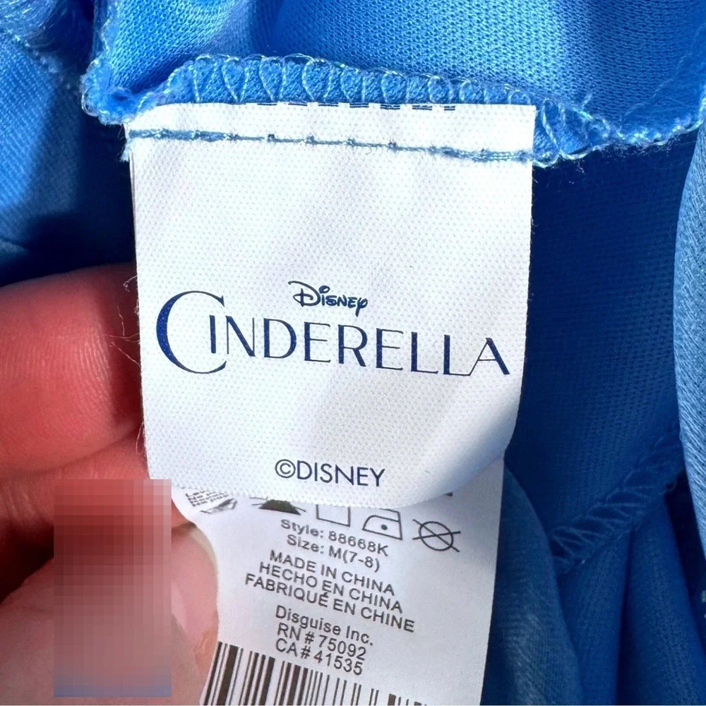Disney Cinderella Blue Butterfly Sparkle‎ Costume Dress Girls 7-8 Fairy Princess